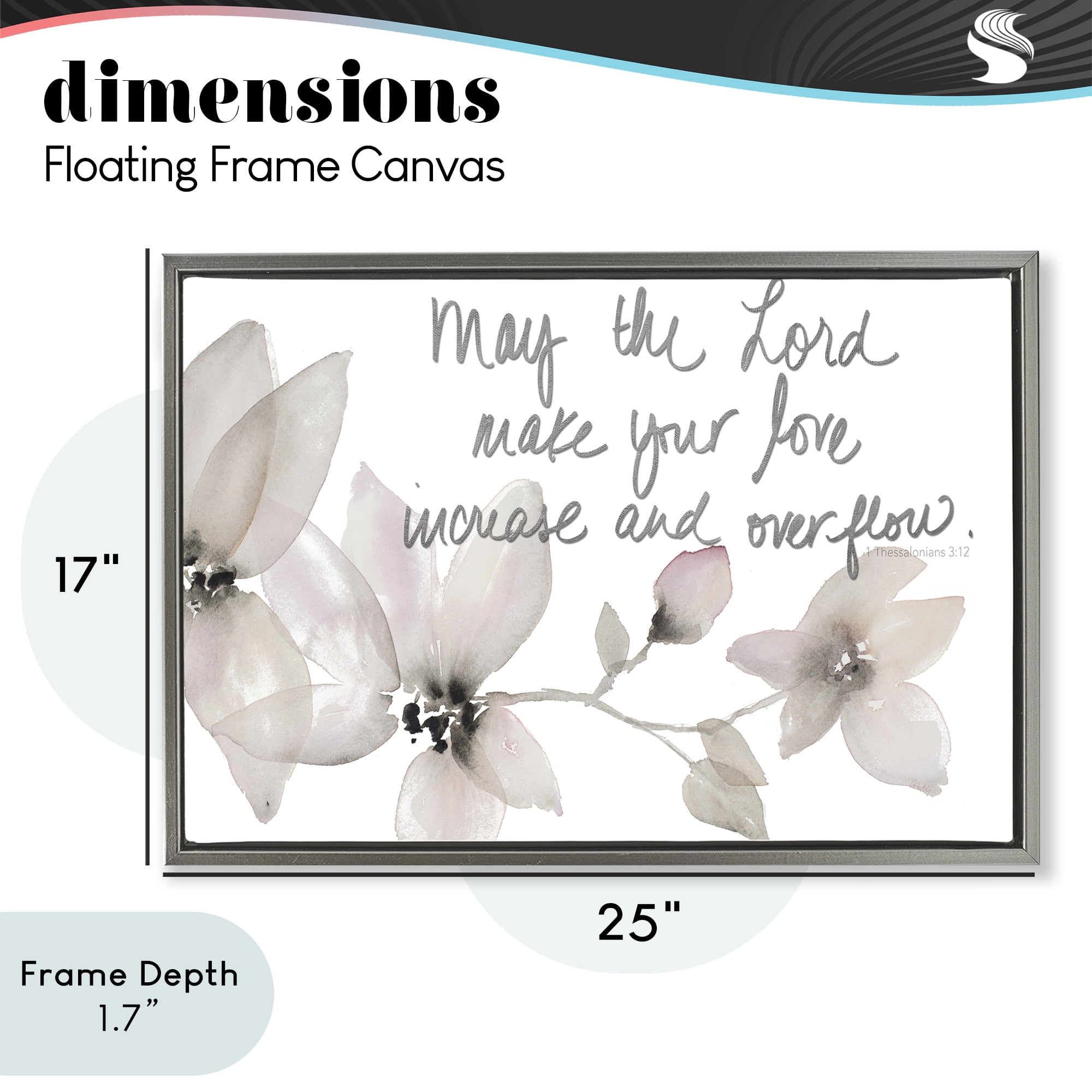 Stupell Industries Love Increase & Overflow Gray Framed Floater Canvas Wall Art, design by Lanie Loreth