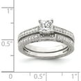 thumbnail image 3 of Sterling Silver 2-Piece Cz Wedding Set Ring (Size 8) Made In China qr2710-8, 3 of 5