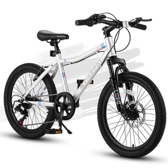 20 Inch Mountain Bike, Speed ​​Steel Frame Suspension Fork Adventure  Bicycle, Dual Brakes Blue
