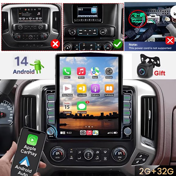 Eonon GMX7 Android 14 Car Stereo – 8" Touchscreen, CarPlay, GPS, For Chevy/GMC (2006-2014) 2 thumbnail image
