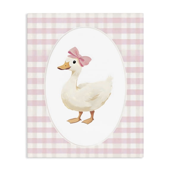 Stupell Industries Shabby Chic Pink Gingham Duckling Canvas Art, 16 x 20, by Arlington Prints
