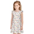thumbnail image 1 of Fotbe Summer Floral Vestido de Dormir para Niñas de 3 a 10 Años, Mangas Cortas, Estilo Princesa, Pijama Camisón con Mangas Voladas-Large, 1 of 6
