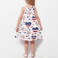 thumbnail image 4 of MKOSPLRT 3-14 Years Girl's 4th of July Dresses Sleeveless Crew Neck Beach Dress American Flag Print A Line Midi Dress with Pocket, 4 of 7