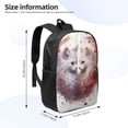 thumbnail image 2 of Uemuo White Red Cat Couple Printed Durable 17-inch Student Backpack - Lightweight, Waterproof, Adjustable Straps, Ideal for School, Work, Travel, 2 of 5