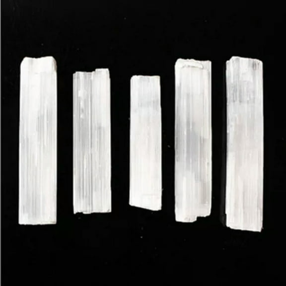EOEMY 50-110mm Natural Quartz Selenite Stick White Gypsum Crystal Point Wand Obelisk-50-70mm-5Pcs