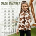 thumbnail image 7 of Garronmavis Brown Cow Print Full Zip Vest Stylish Girls Outerwear Vests Winter Lightweight Sleeveless Jacket with Pocket Comfortable Fall Winter Warm Waistcoat Outerwear for Girls, 7 of 7