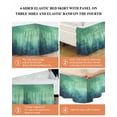 thumbnail image 5 of Ombre Green Cloud Sky Bed Skirt King Size 16" Drop Starry Night Sky Gradient Nature Ruffled Wrap Around Bed Skirts Adjustable Elastic Bedskirt Dust Ruffle for King Size Bed, 5 of 7