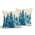 thumbnail image 6 of ABSOP Watercolor Green Tree Pillow Covers 22X22 Inch Set of 2 Winter Christmas Pillow Cases Watercolor Rustic Forest Pillowcase for Living Room Couch Sofa Porch Outdoor, 6 of 7