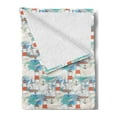 thumbnail image 2 of Lighthouse Soft Flannel Fleece Blanket, Abstract Whale Anchor and Boats Pattern Sky Inspired Background Nautical Design, Cozy Plush for Indoor and Outdoor Use, 50" x 70", Multicolor, by Ambesonne, 2 of 5