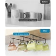 thumbnail image 2 of 3 Pack Mug Hooks, Under Cabinet Coffee Mug Holder with 9 Hooks for Displaying Mugs, Cups and Kitchen Utensils, Black, 2 of 7