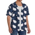 thumbnail image 4 of Honeii 's Cute Sheep 1 for men's short-sleeved button-up collared shirt featuring a pocket, perfect for beach vacations, and travel adventures., 4 of 5