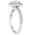 thumbnail image 4 of Pompeii 1 1/5ct Diamond Cushion Halo Engagement Ring Wedding Band Set 14k White Gold, 4 of 6