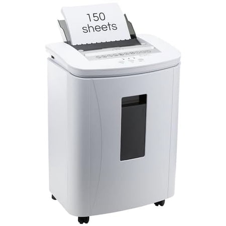 iOCHOW Auto Feed Micro Cut Paper Shredder with 6.6 Gallon Pull Out Bin, White