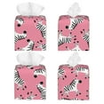 thumbnail image 2 of Yiaed Cute Cartoon Zebra Print Tissue Box Cover, PU Leather Decorative Organizer for Tabletop, Bathroom, Car, Office Creative Decorative, 2 of 7