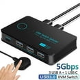thumbnail image 5 of New USB3.0 KVM Switch Hotkey Switcher for PC Keyboard Mouse Printer 2 PCs Sharing 4 Devices Shared Controller 5Gbps, 5 of 5