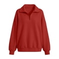 thumbnail image 3 of HomeDM Girls Long Sleeve Sweatshirts Quarter Zip Mock Neck Pullover Tops Fall Casual, 3 of 10