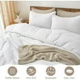 thumbnail image 5 of PHF 3-Piece Waffle Weave Comforter Set Queen Size, Lightweight Comfy Bedding Set for All Season, Ultra Soft Textured 1 Comforter with 2 Pillow Shams, White, 5 of 7