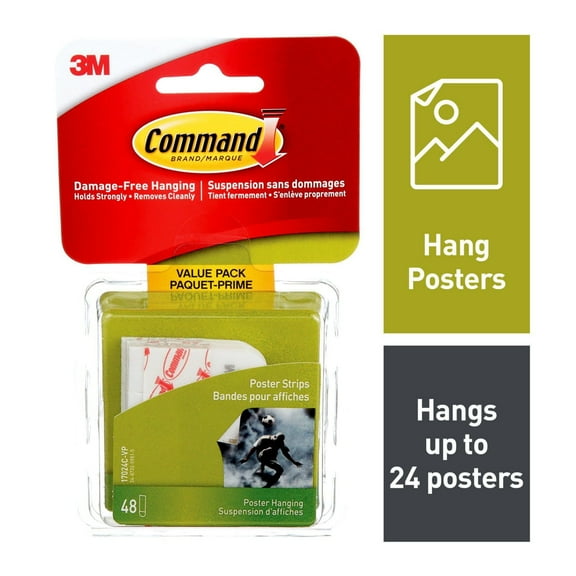 Command™ Poster Strips 17024C-VP, Medium, Value Pack
