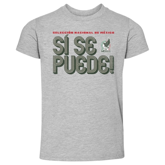 Toddler 500 Level Heather Gray Mexico National Team Si Se Puede Inline Bold T-Shirt
