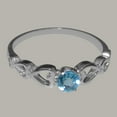 thumbnail image 5 of LBG British Made 9ct White Gold Natural Blue Topaz Womens Solitaire Ring - 33 size options - Size 11.75, 5 of 6