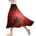 thumbnail image 2 of WFJCJPAF 2024 New Halloween Clearance! Women Skirts under $10 Knee Length,Women's Casual Flowers Printed A-line Elastic Waist Skirt - Red S, 2 of 6