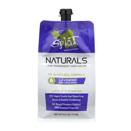 Splat Naturals 30 Wash Lavender Hair Color Semi Permanent Purple
