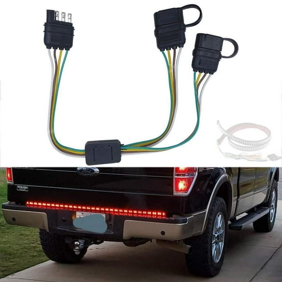 4 Way Y-Splitter Plug for Tailgate Light Bar and Trailer Light Plug Play Adapter