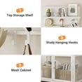 thumbnail image 3 of 72.8in White Hall Tree with Doors Narrow Coat Tree Shoe Shelf Organizer with 7 Hooks for Entryway Bedroom and Mudroom, 3 of 8