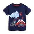 thumbnail image 4 of HILEELANG Toddler Boy Summer Short Clothes Sets Outfits Easter Cotton Navy Dinosaur Shirts Shorts Playwear 3T, 4 of 5