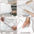 thumbnail image 6 of Lux Decor Collection Queen Size 4 Piece Sheet Set Brushed Microfiber High GSM, Upto 16 Inches Deep Pocket Bedding Sheets & Pillowcases - White, 6 of 8