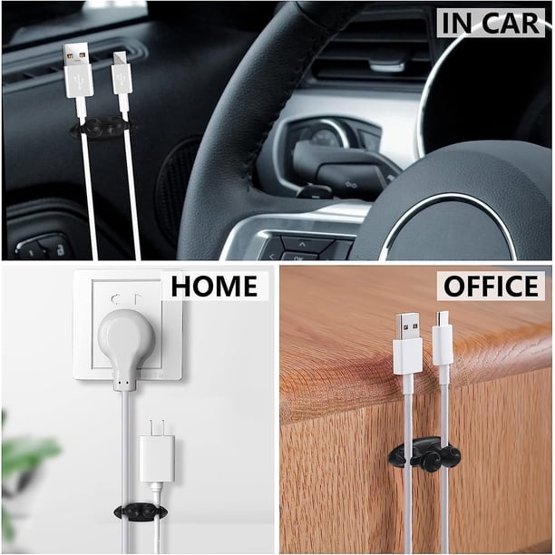Sidaley 8 pack/lote abrazadera de Cable de coche No deformable sujeta de forma segura 3 cables No se requieren herramientas Clip de Cable Vehículos, repuestos y accesorios Mis