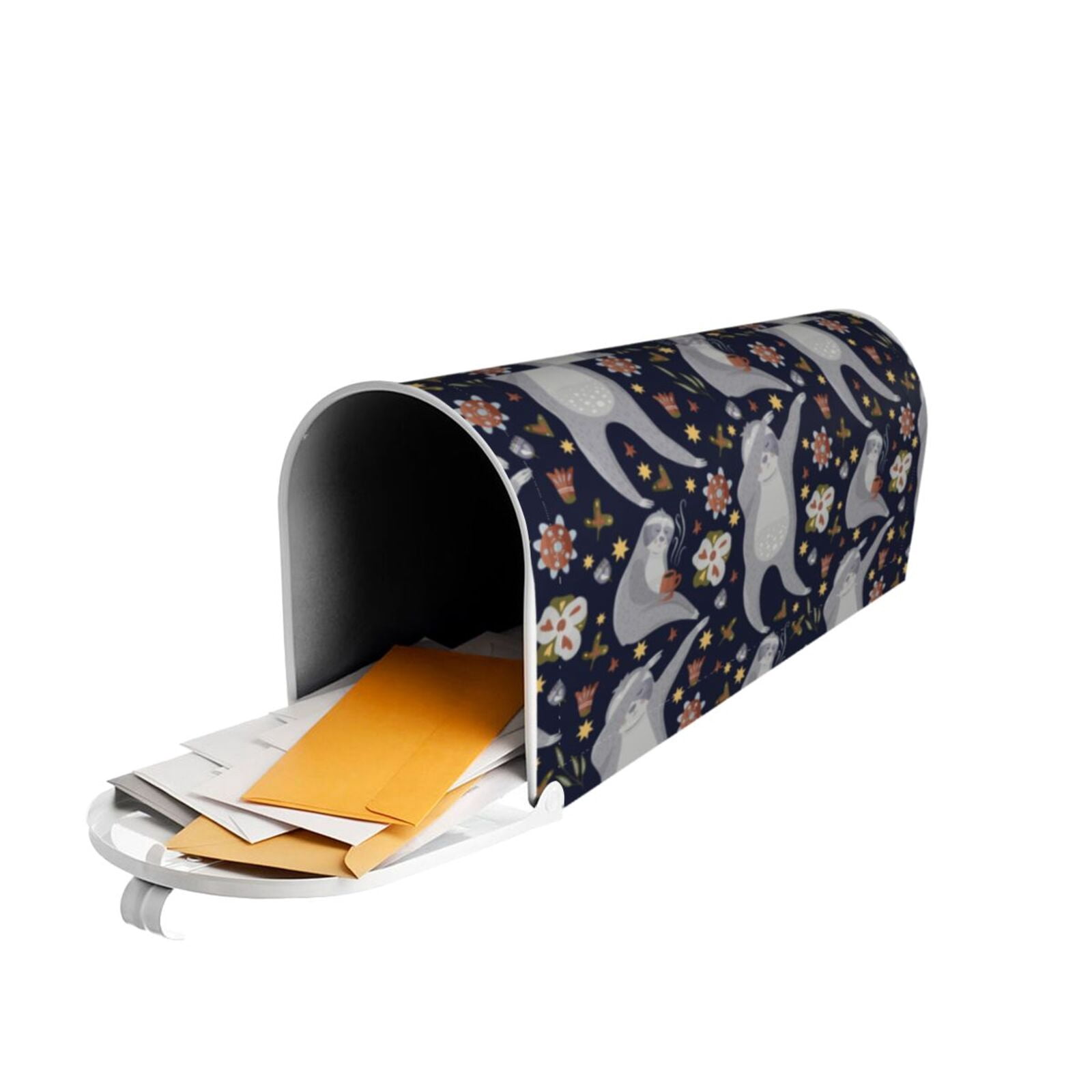 Logiee Sloths Dancing Print Post Letter Box Wrap Decor, Mailbox Cover Suitable for Standard Mailbox and Large Size Mailbox,Outdoor Yard Decoration-21x18 in