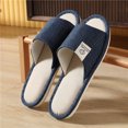 thumbnail image 3 of NOVEDAD DE VERANO 2024, zapatillas de lino para hombre, hogar, interior, antideslizantes, zapatillas de algodón y lino de cuatro estaciones para mujer, silenciosas, 3 of 5