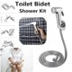 thumbnail image 4 of 1 Set Toilet Sprayer Shiny Surface Rust-proof Abs Handheld Bidet Toilet Sprayer Set For Home, 4 of 5