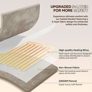 MARNUR Electric Blanket 72 x 84 Full Size Heated Blanket, 6 Heating Levels, 10H Auto-off - Linen