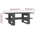 thumbnail image 4 of vidaXL Coffee Table Grey 110x55x42 cm Engineered Wood, 4 of 4