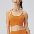 thumbnail image 3 of Bigersell Yoga Bras for Women U-Neck Sports Bras Padded Bralettes Back Strappy Cami Bras Workout Crop Tank Tops Running Sports Bra No Underwire Orange XL, 3 of 5