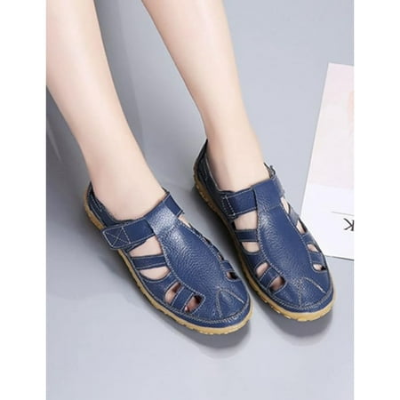 Women s Casual Boho Gladiator Sandals Summer Leather Comfort Softsole Closed Toe Ankle Strap Beach Shoes  Hollow Casual Comfy Softsole Adjustable Ankle Strap Beach Fisherman