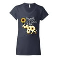 thumbnail image 2 of In A World Where You Can Be Anything Be Kind Inspirational/Christian Women's Standard V-Neck Tee, Navy, 2XL, 2 of 3