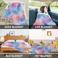 thumbnail image 7 of 60x80 inch Crystal Fleece & Arctic Fleece Blanket Soft Bed Throws for Home or Camping Watercolor Powder Blue Pattern, 7 of 7