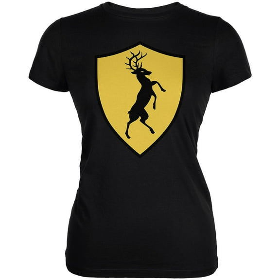 Halloween Women's Juniors Knight Shield Costume Stag Short Sleeve Graphic Tee