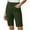Dark Green, variant on LOVZFMLL Womens Shorts Bermuda Knee Length Shorts with Pockets Elastic High Waisted Stretch Shorts for Women Summer Walking Travel Dark Green XL