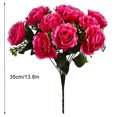 thumbnail image 2 of Naiovety Ramo de flores artificiales de rosas de seda, 12 cabezas, decoración para fiesta en casa y boda, 2020 Flores artificiales Rosa roja, 2 of 6