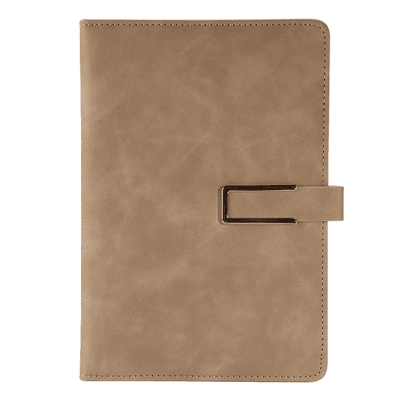 Retro A5 Leatherbound Notebook Soft Leather U-Shaped Magnetic Buckle Business Office Diary Khaki