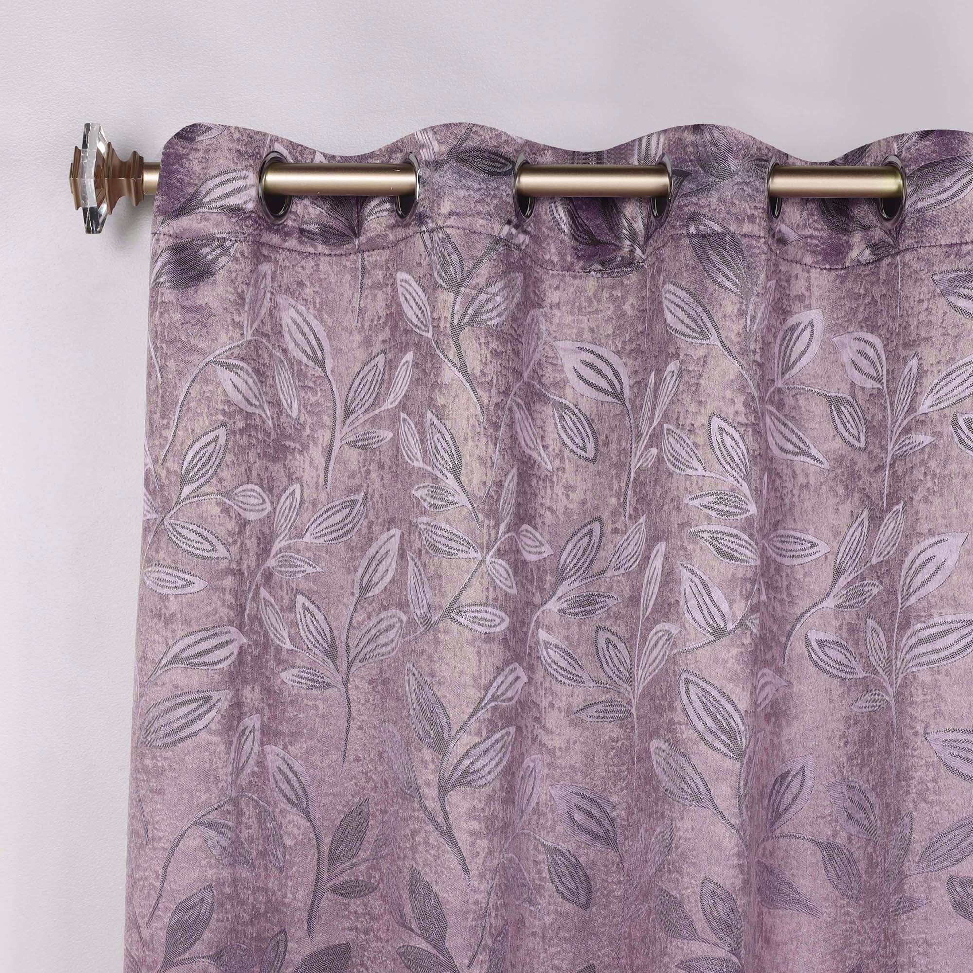 Superior Blackout Leaves Curtains Set of 2, Light Filtering Grommet Curtain Panel Set, Wisteria, 42"W x 108"L