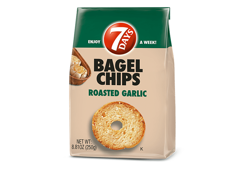 (Price/Case)7 Days 600200112 7 Days Bagel Chips Roasted Garlic 3.17Oz