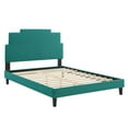 thumbnail image 3 of Modway Lindsey Modern Performance Velvet Twin Platform Bed in Teal Green, 3 of 10