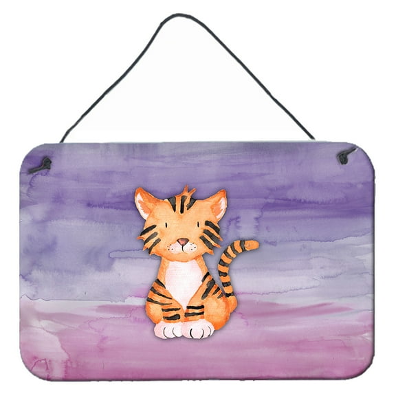 Carolines Treasures BB7444DS812 Tiger Cub Watercolor Wall or Door Hanging Prints  8x12 multicolor