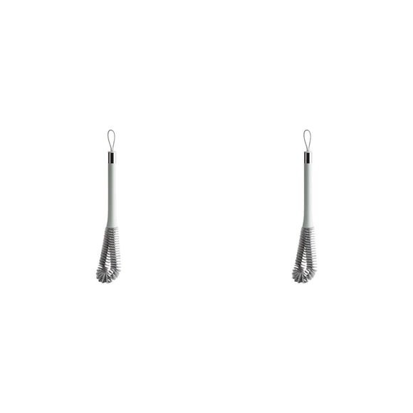 Matsuzay Botella de leche Cepillo de limpieza de nailon con mango largo Cepillos de mano Herramienta de fregado colgante Accesorio para cocina Verde claro 2piezas