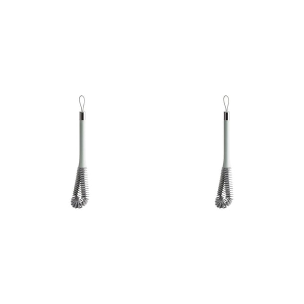 Matsuzay Botella de leche Cepillo de limpieza de nailon con mango largo Cepillos de mano Herramienta de fregado colgante Accesorio para cocina Verde claro 2piezas